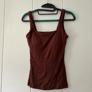 Klassy Square Neck Brami Tank - Brown